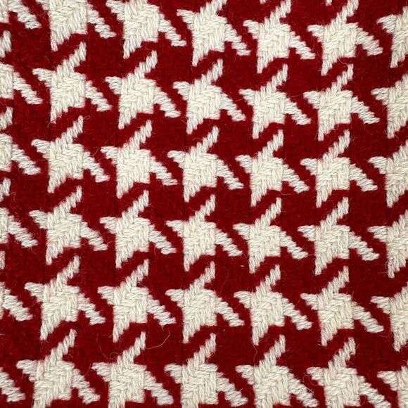 Talbots Women's 6P Wool Blend Houndstooth Skirt Red White - Picture 7 of 8